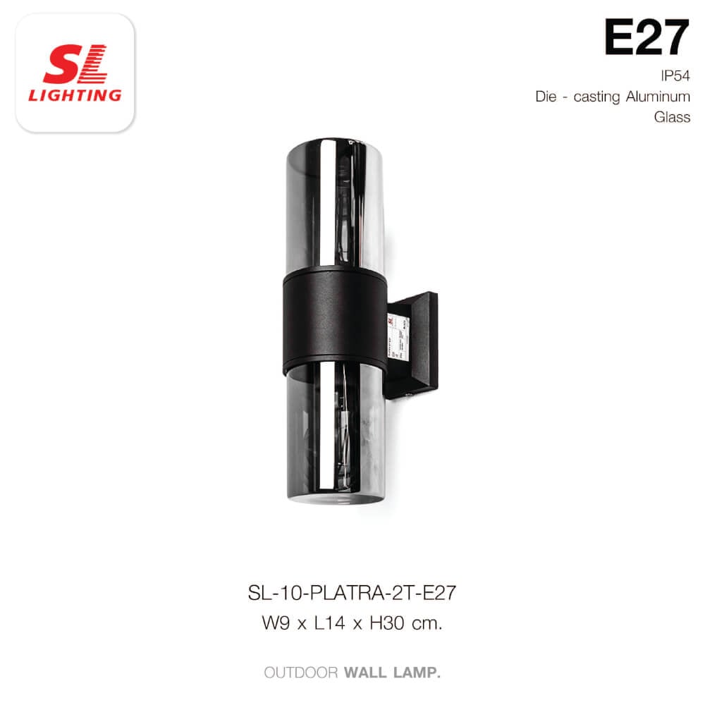 ไฟผนังภายนอก SL LIGHTING PLATRA E27 สีดำ
