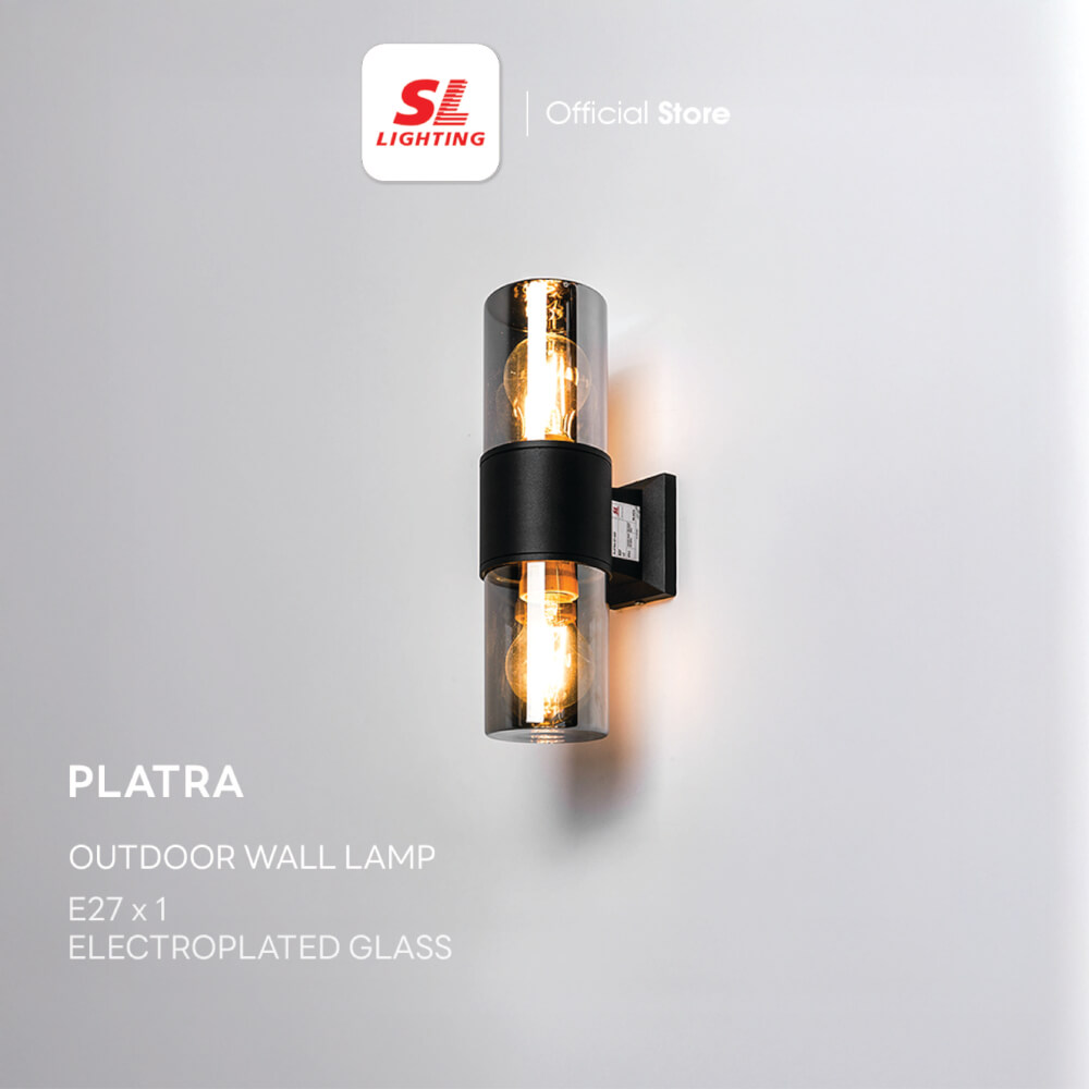 ไฟผนังภายนอก SL LIGHTING PLATRA E27 สีดำ
