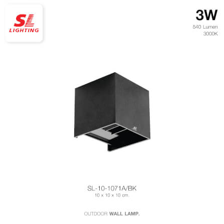 ไฟกิ่งภายนอก LED SL LIGHTING 1071A 3 วัตต์ WARM WHITE สีดำ (ส่อง 2 ทาง)_1