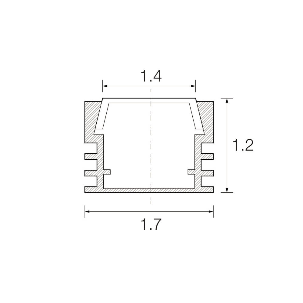 รางไฟเส้นอะลูมิเนียม SL LIGHTING 1204 1 เมตร สีเทา (แบบฝัง)_2