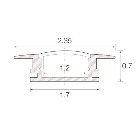 รางไฟเส้นอะลูมิเนียม SL LIGHTING 1202 2 เมตร สีเทา (แบบฝัง)_2