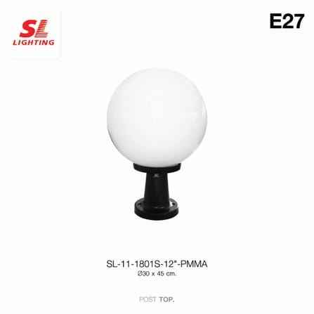 ไฟหัวเสา SL LIGHTING 1801S 12 นิ้ว E27 สีดำ_3