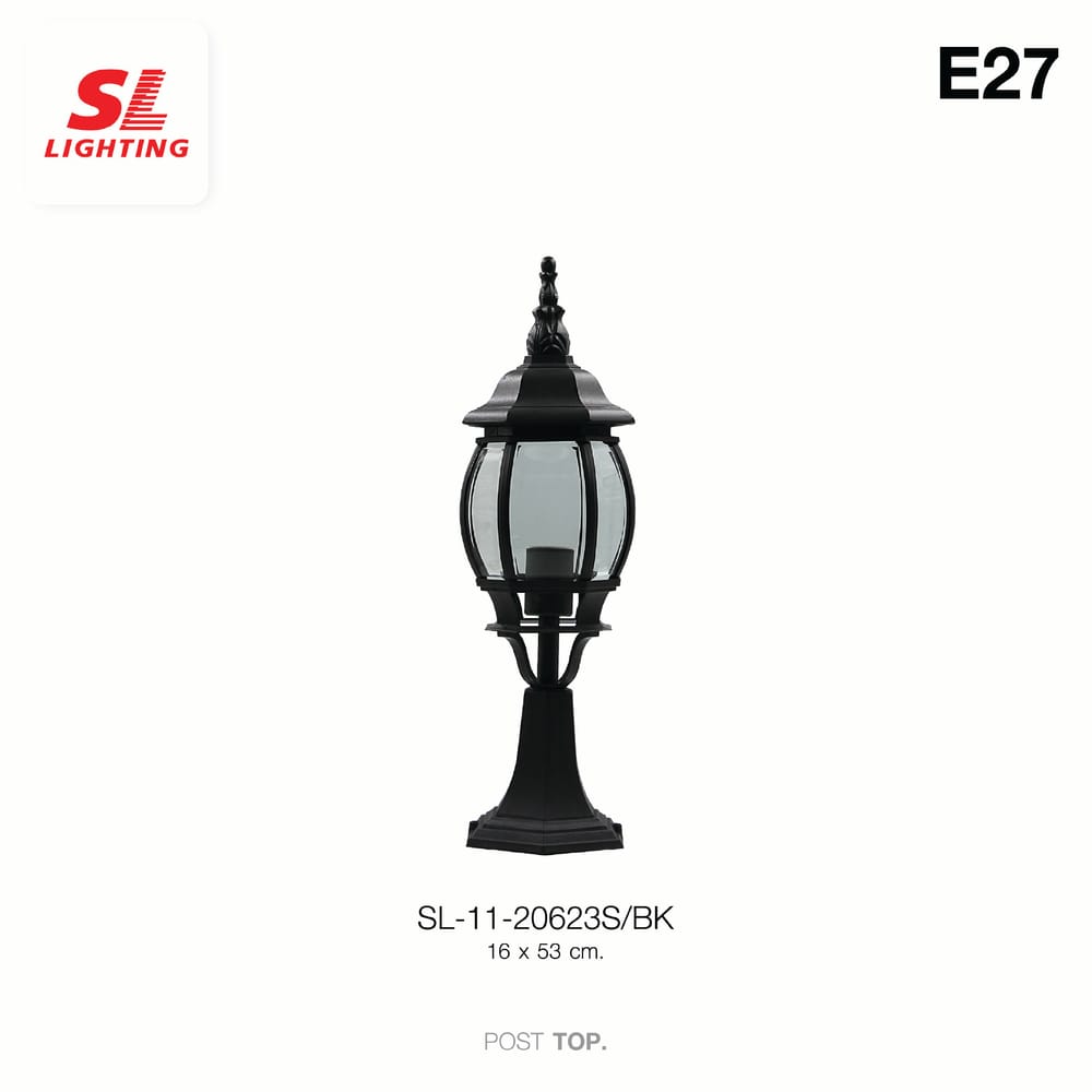 ไฟหัวเสา SL LIGHTING 20623S E27 สีดำ