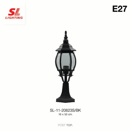 ไฟหัวเสา SL LIGHTING 20623S E27 สีดำ_1