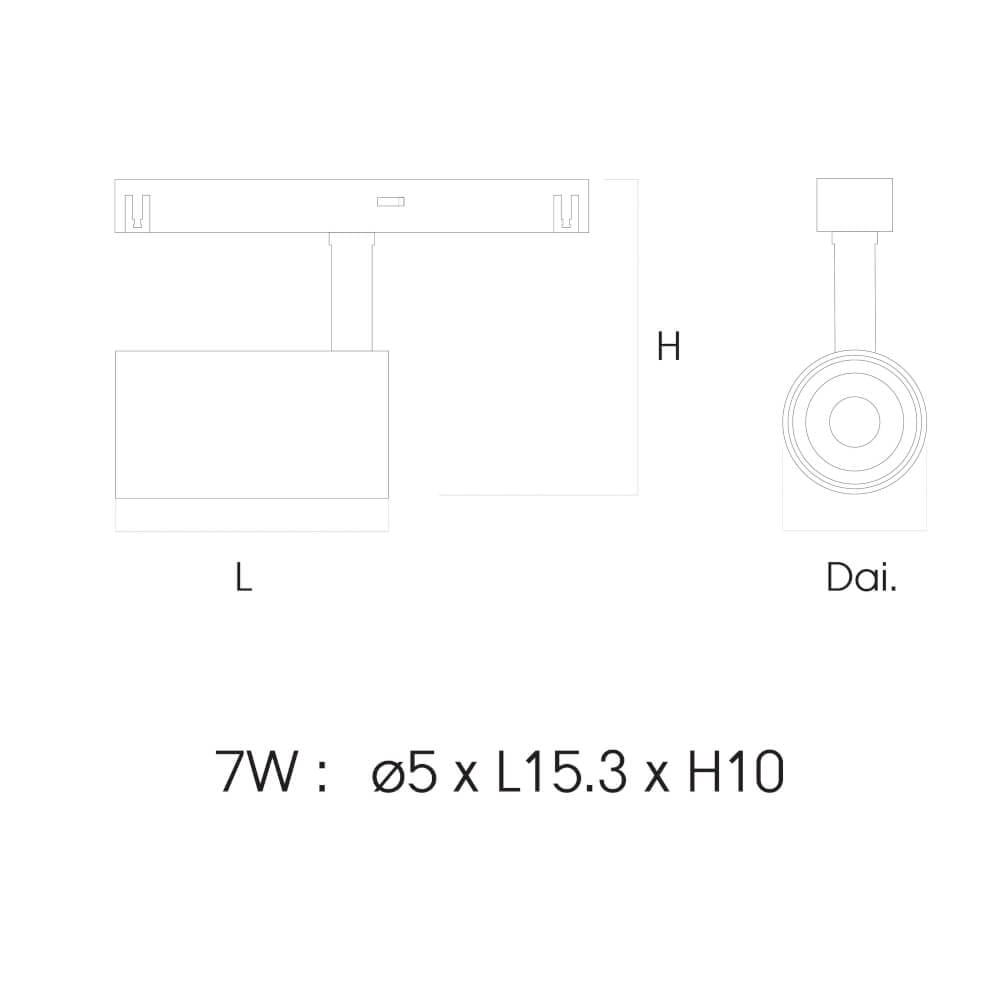 แทรคไลท์ LED SL LIGHTING MT 20มม. 7 วัตต์ 48 โวลล์ WARM WHITE สีดำ