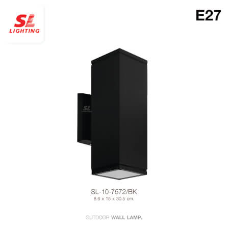 ไฟผนังภายนอก SL LIGHTING 2306 E27 สี่เหลี่ยม สีดำ แบบ 2 ทาง_3