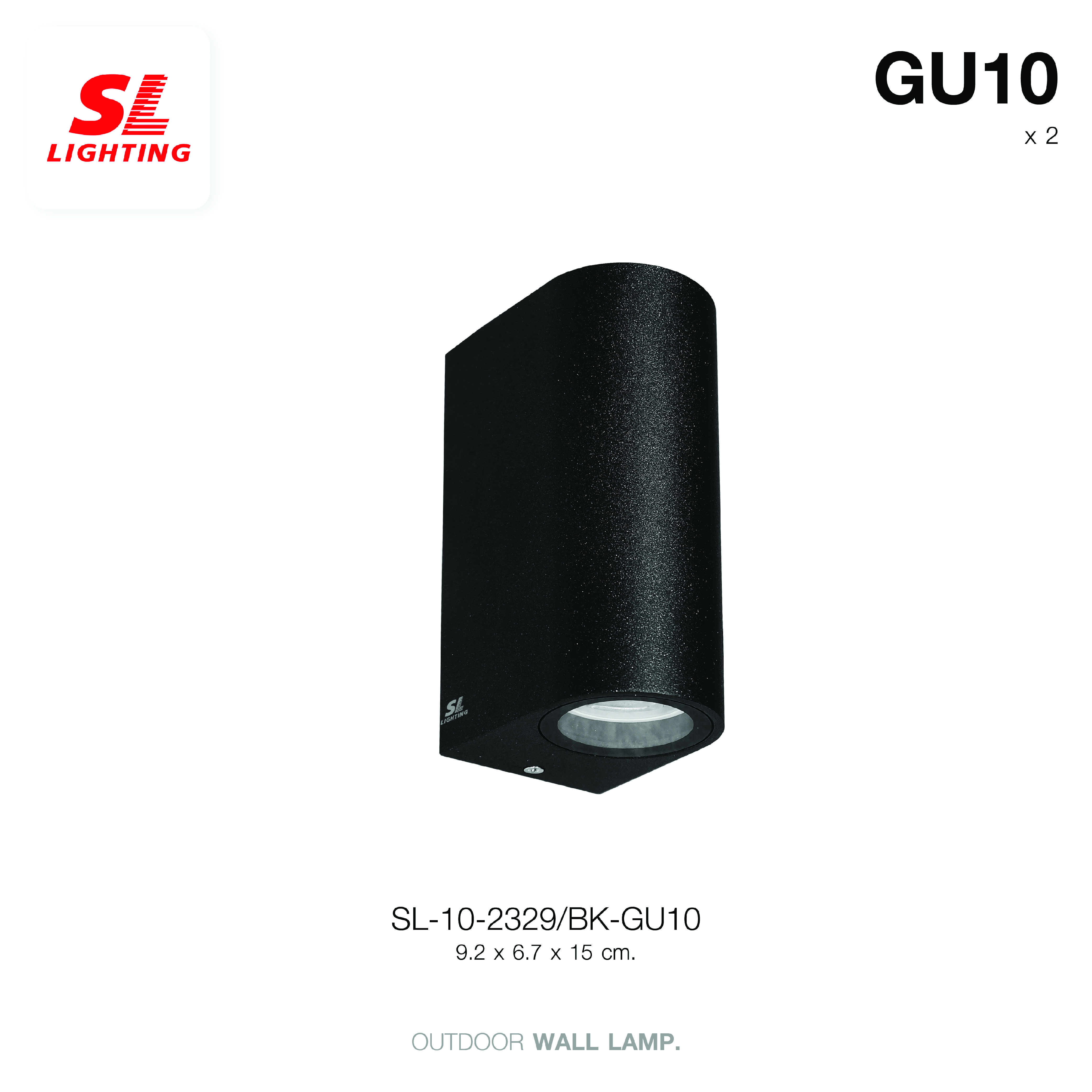 ไฟผนังภายนอก SL LIGHTING 2328 GU10 สีดำ แบบ 2 ทาง
