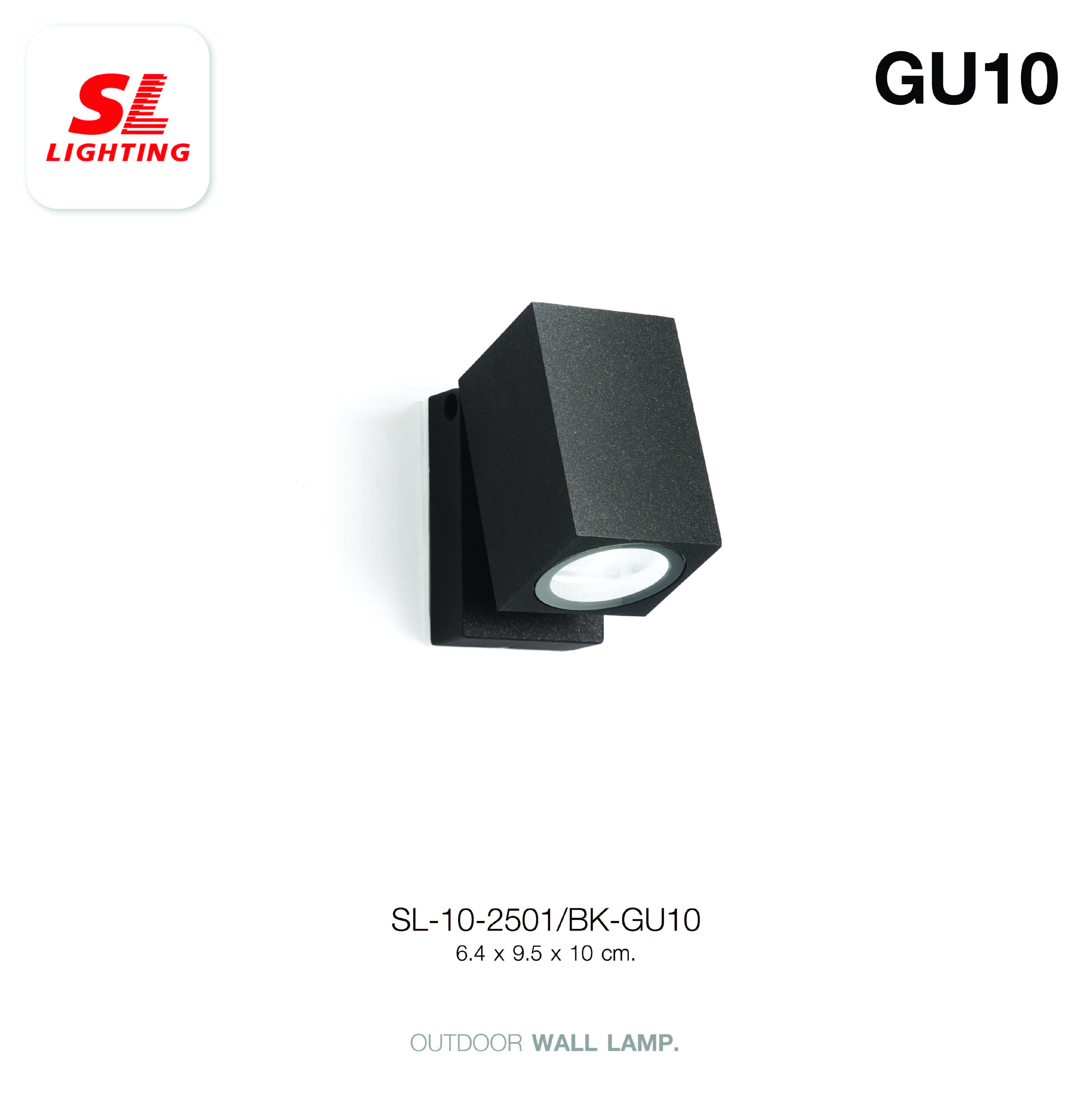 ไฟผนังภายนอก SL LIGHTING 2328 GU10 สี่เหลี่ยม สีดำ