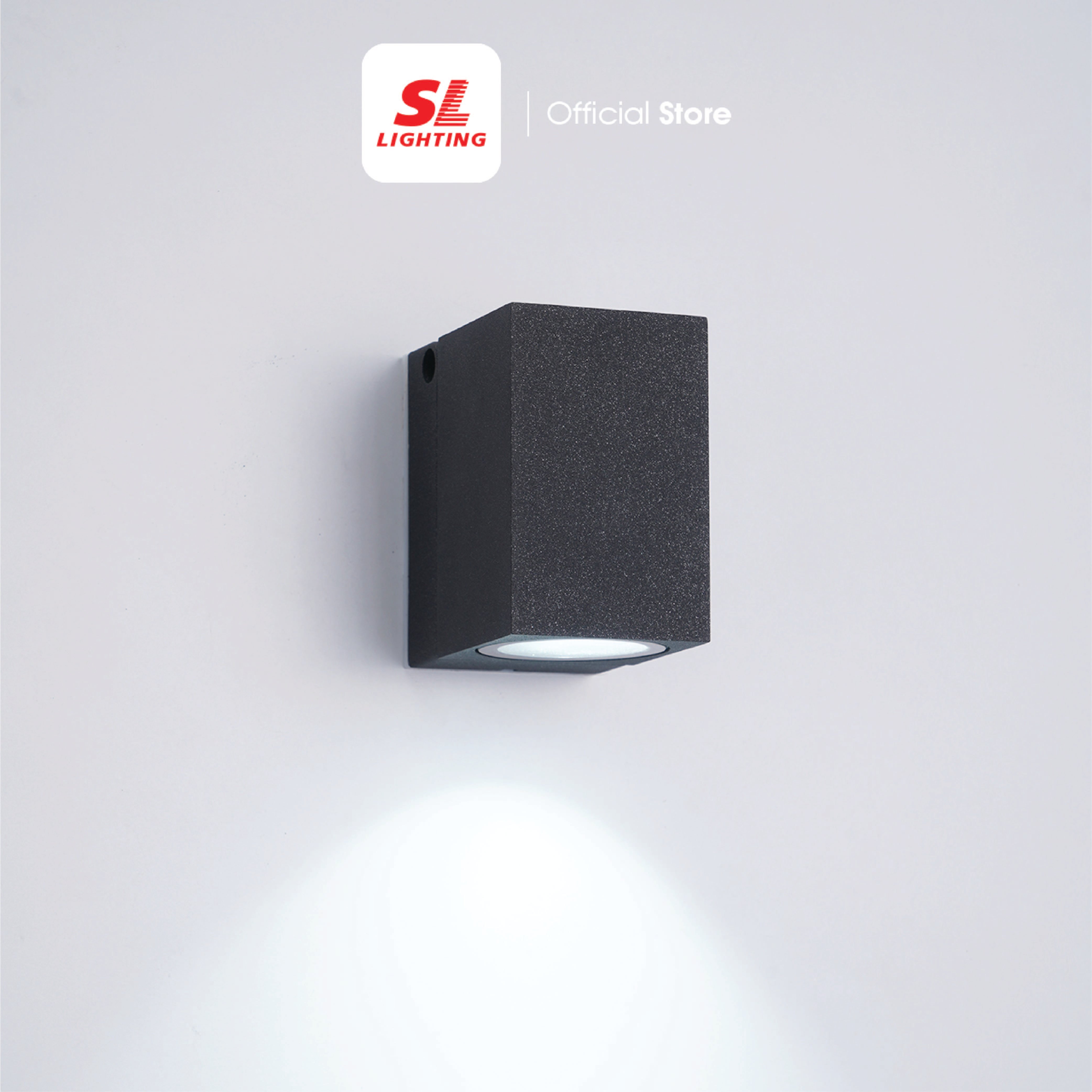 ไฟผนังภายนอก SL LIGHTING 2328 GU10 สี่เหลี่ยม สีดำ