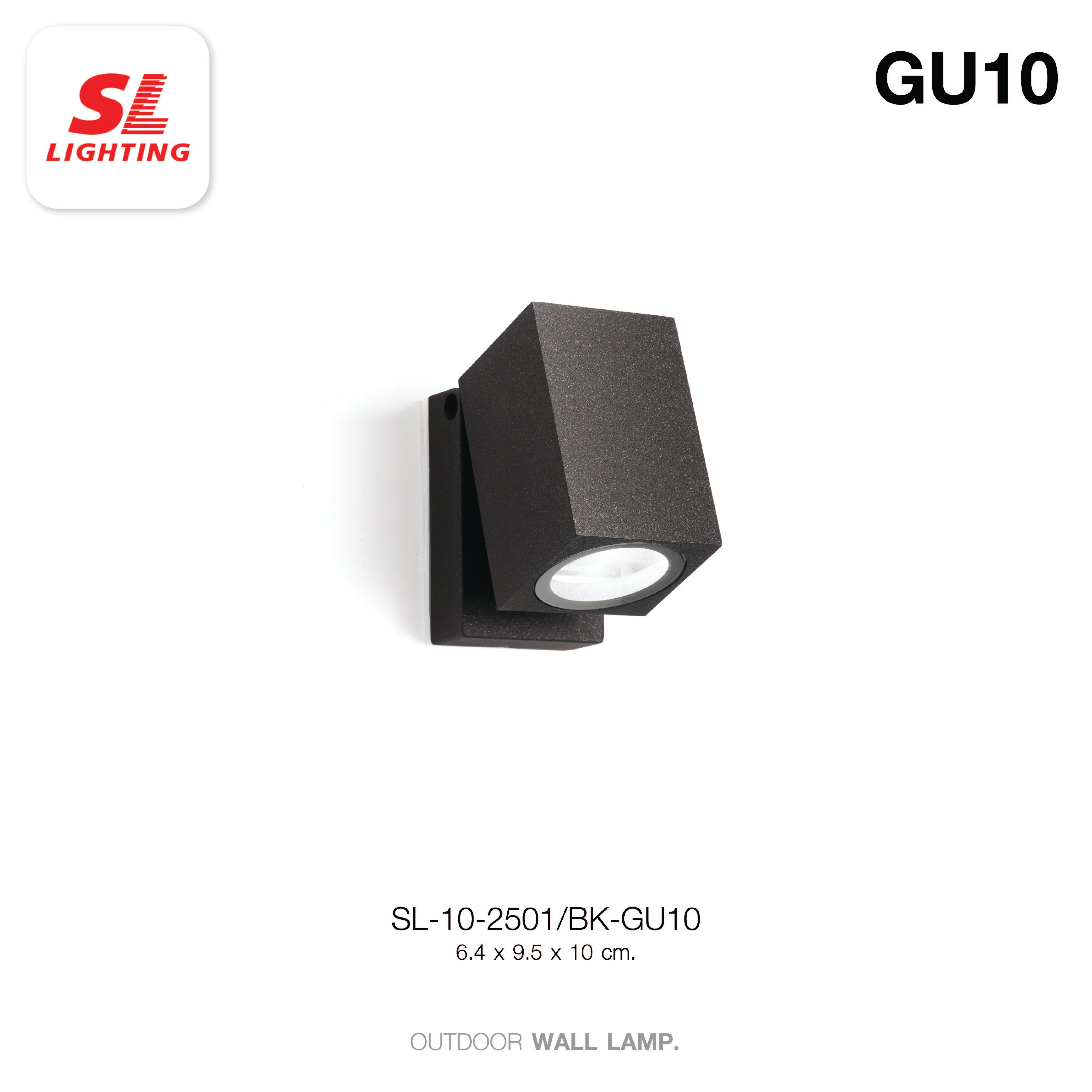 ไฟผนังภายนอก SL LIGHTING 2328 GU10 สี่เหลี่ยม สีดำ_2
