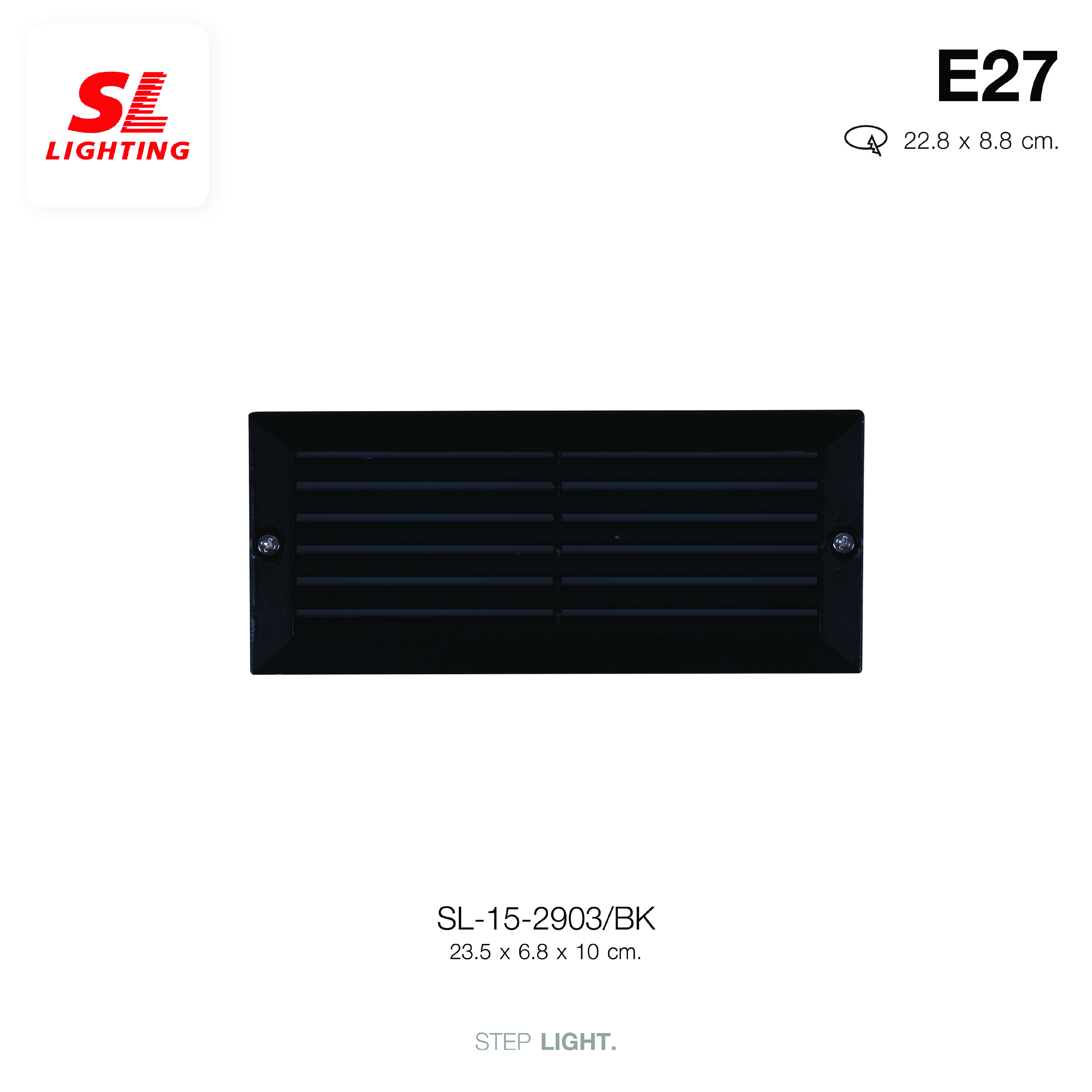 ไฟขั้นบันได SL LIGHTING 2903 E27 สีดำ_1