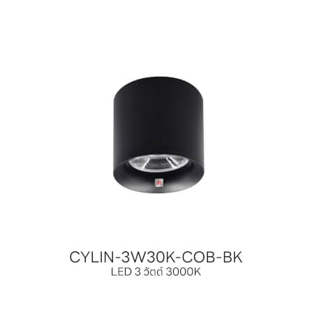 ดาวน์ไลท์ LED SL LIGHTING CYLIN กลม 3 วัตต์ WARM WHITE สีดำ 1 หัว_7