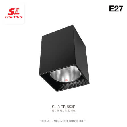 ดาวน์ไลท์ SL LIGHTING 553F สี่เหลี่ยม E27 สีดำ_3