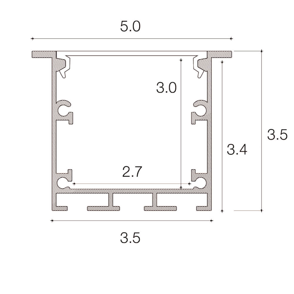 รางไฟเส้นอะลูมิเนียม SL LIGHTING 3535F 2 เมตร สีดำ (แบบฝัง)_2