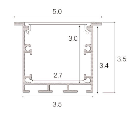 รางไฟเส้นอะลูมิเนียม SL LIGHTING 3535 2 เมตร สีเทา (แบบฝังหนา)_2