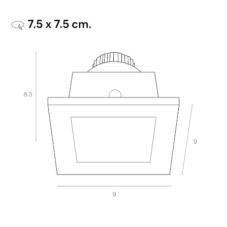 ดาวน์ไลท์ SL LIGHTING 414 ทรงสี่เหลี่ยม สีขาว_3