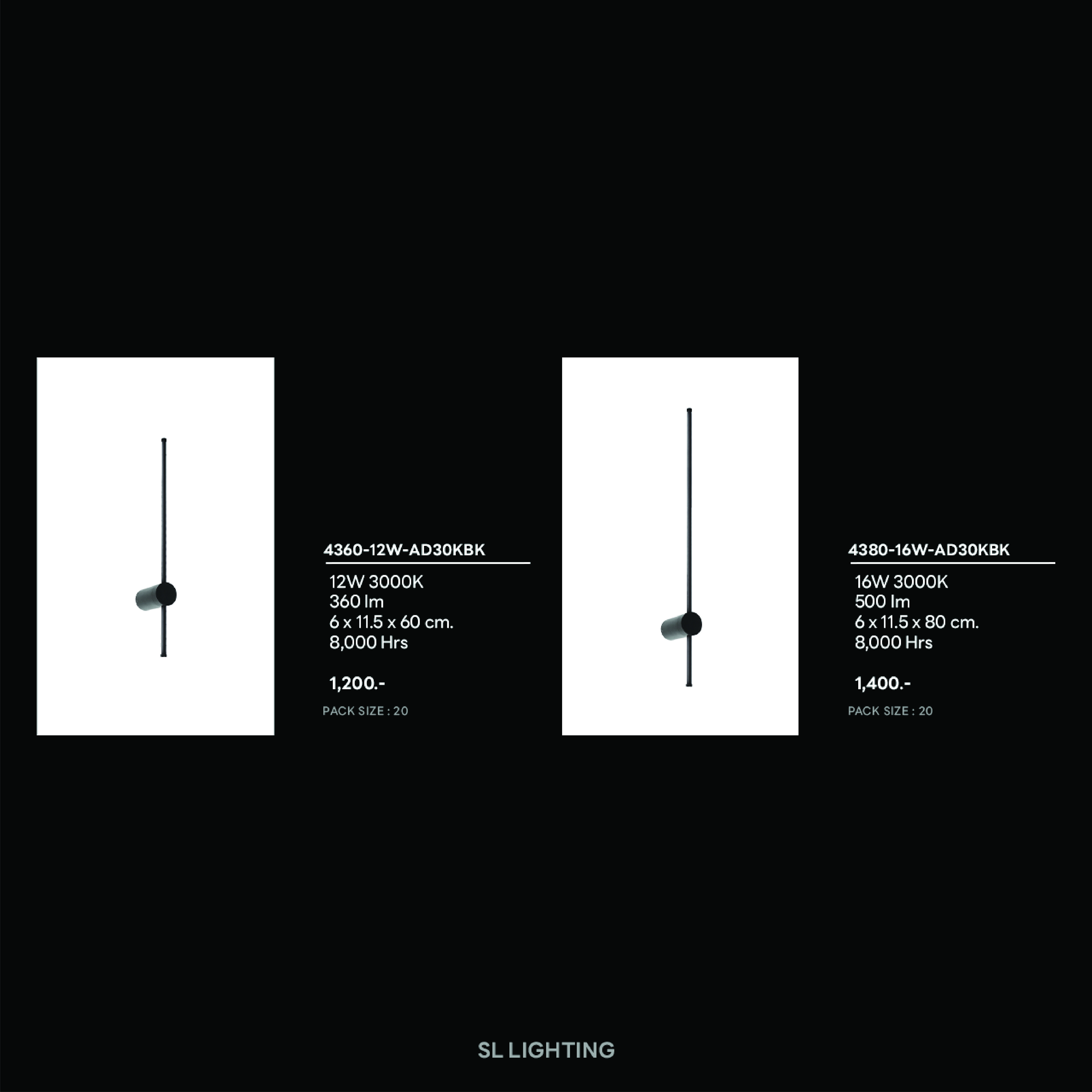 ไฟผนังภายนอก LED SL LIGHTING 4360 12 วัตต์ WARM WHITE สีดำ_2