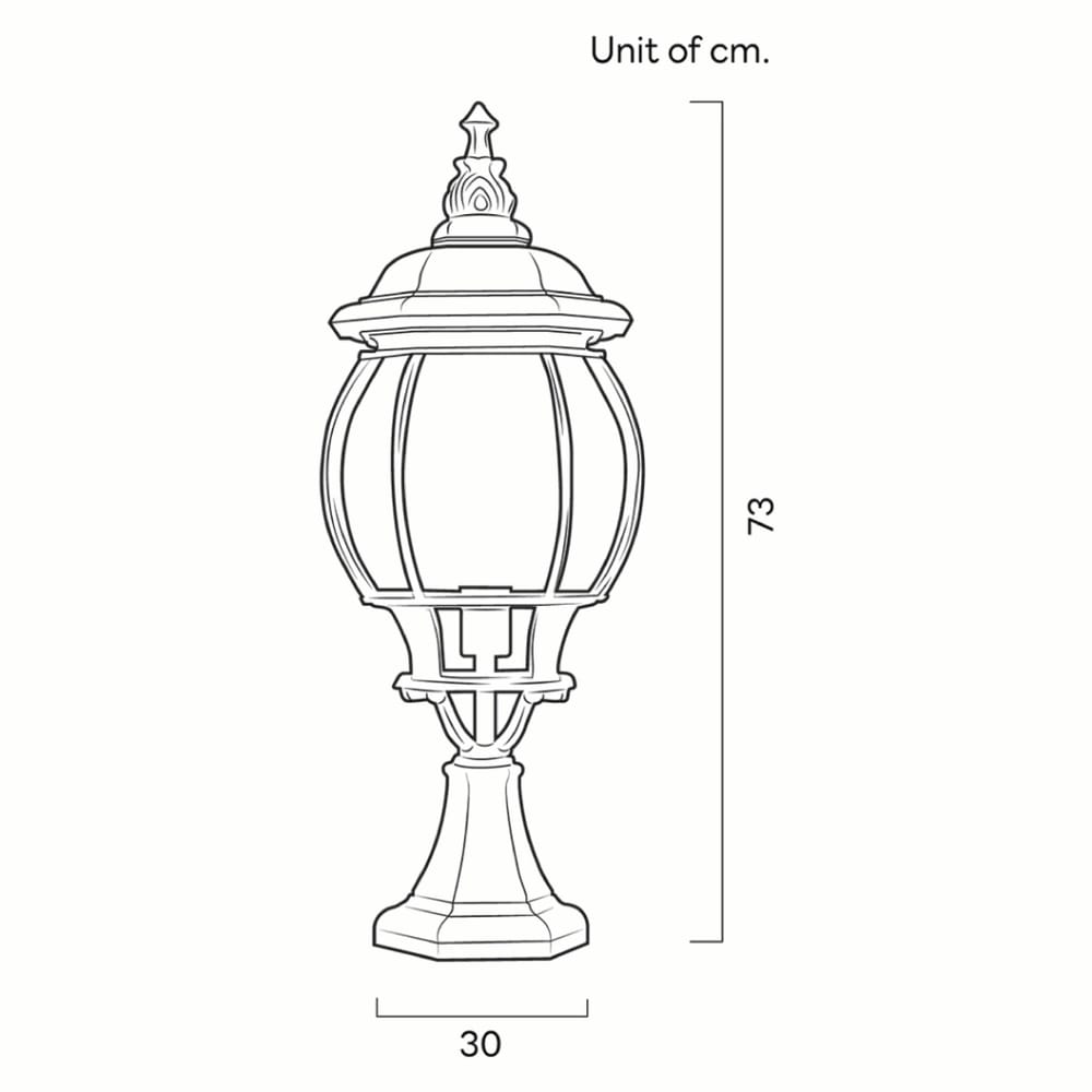 ไฟหัวเสา SL LIGHTING 5003S5 E27 สีดำ