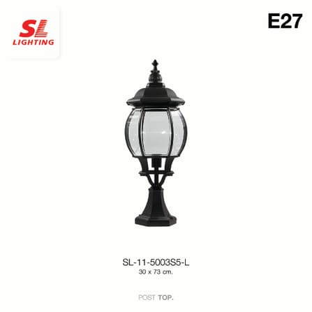 ไฟหัวเสา SL LIGHTING 5003S5 E27 สีดำ_3