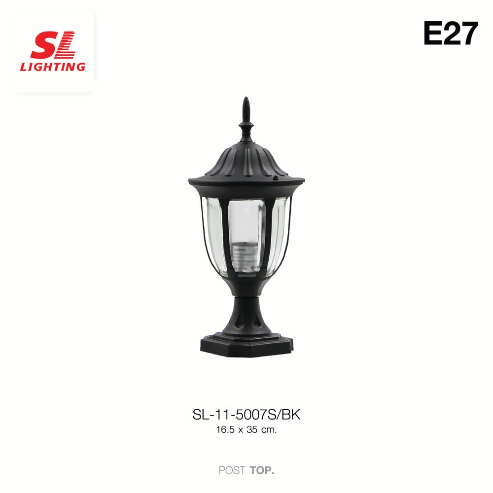 ไฟหัวเสา SL LIGHTING 5007S E27 สีดำ