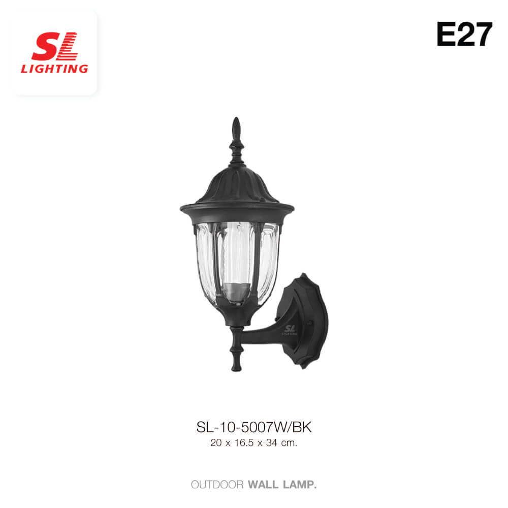 ไฟผนังภายนอก SL LIGHTING 5007W E27 สีดำ