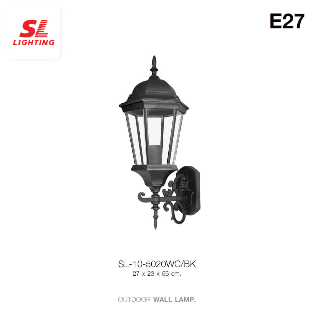 ไฟผนังภายนอก SL LIGHTING 5020WC E27 สีดำ