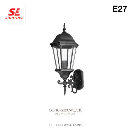 ไฟผนังภายนอก SL LIGHTING 5020WC E27 สีดำ_1