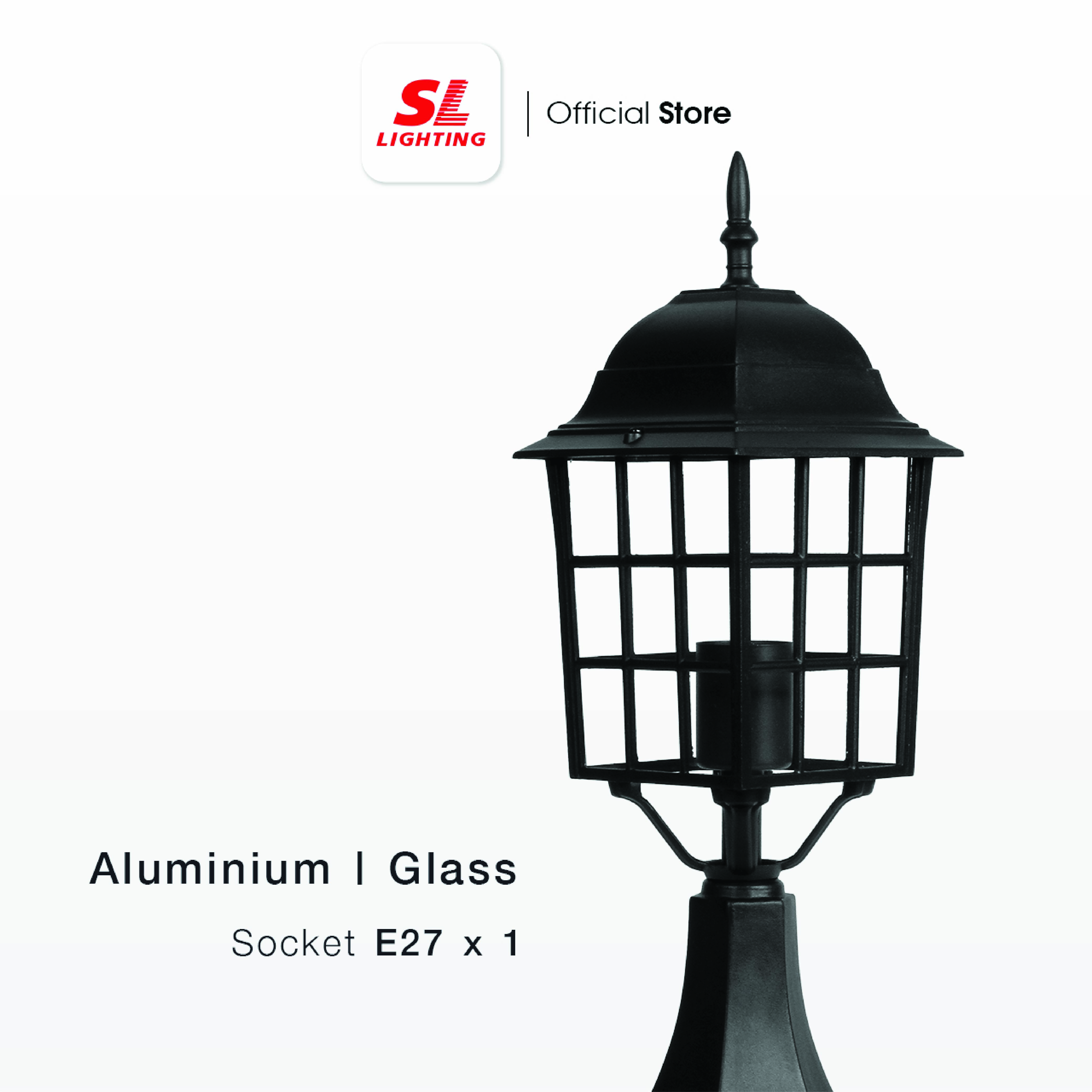 ไฟหัวเสา SL LIGHTING 5024S E27 สีดำ_2