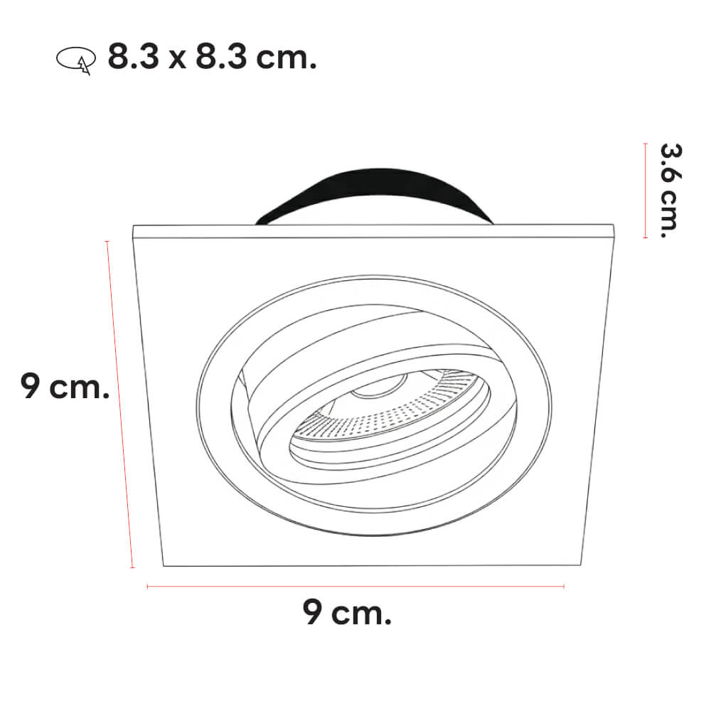 ดาวน์ไลท์ SL LIGHTING 530 ทรงสี่เหลี่ยม สีขาว