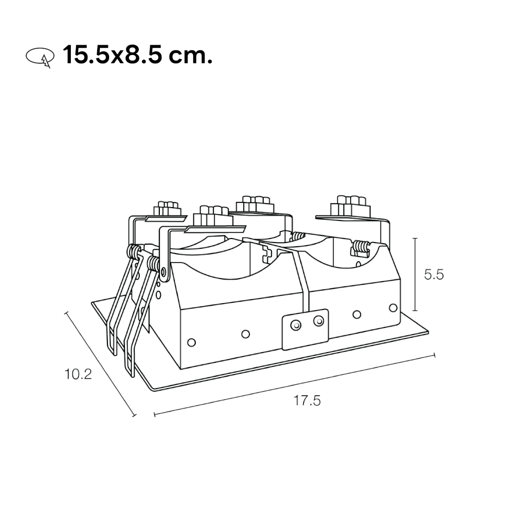 ดาวน์ไลท์ SL LIGHTING 532 ทรงสี่เหลี่ยม สีดำ
