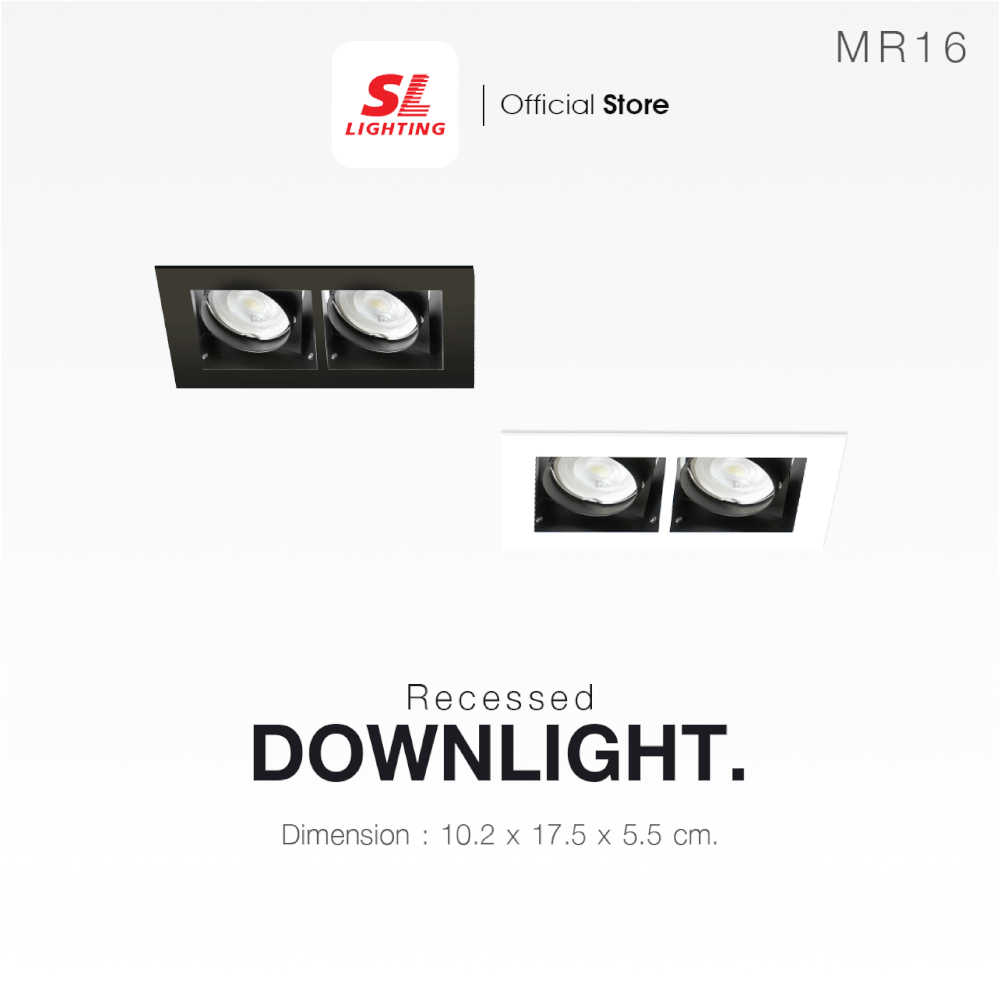 ดาวน์ไลท์ SL LIGHTING 532 ทรงสี่เหลี่ยม สีดำ