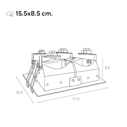 ดาวน์ไลท์ SL LIGHTING 532 ทรงสี่เหลี่ยม สีดำ_2