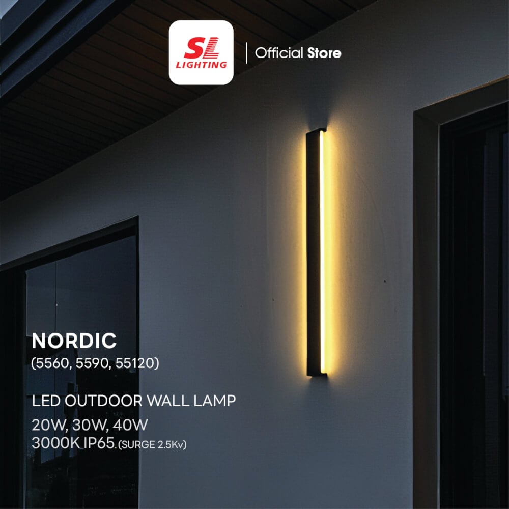 ไฟผนังภายนอก LED SL LIGHTING 55120 40 วัตต์ WARM WHITE สีดำ