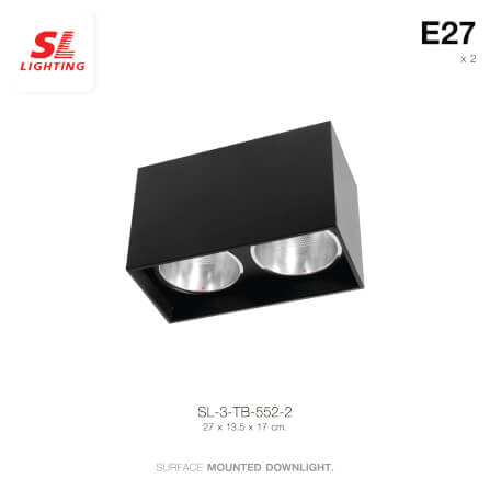 ดาวน์ไลท์ SL LIGHTING 552-2 สี่เหลี่ยม E27 สีดำ_1
