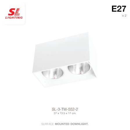 ดาวน์ไลท์ SL LIGHTING 552-2 สี่เหลี่ยม E27 สีขาว_1