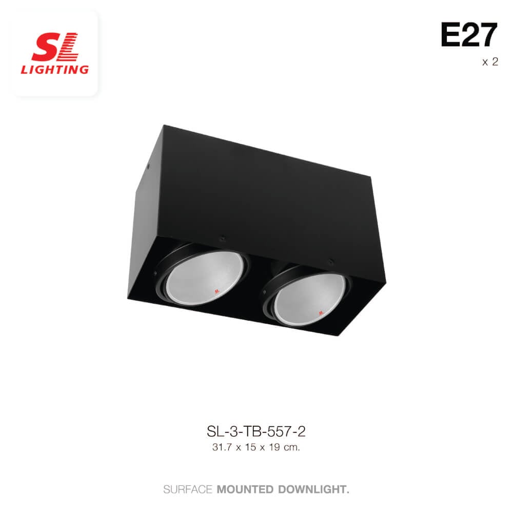 ดาวน์ไลท์ SL LIGHTING 557-2 สี่เหลี่ยม E27 สีดำ