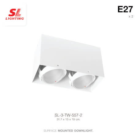 ดาวน์ไลท์ SL LIGHTING 557-2 สี่เหลี่ยม E27 สีขาว_1
