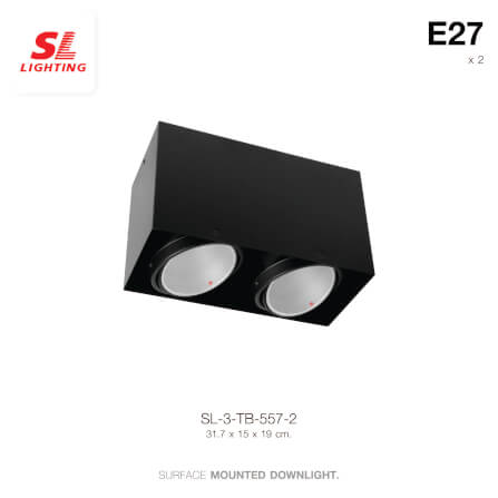 ดาวน์ไลท์ SL LIGHTING 557-2 สี่เหลี่ยม E27 สีดำ_1