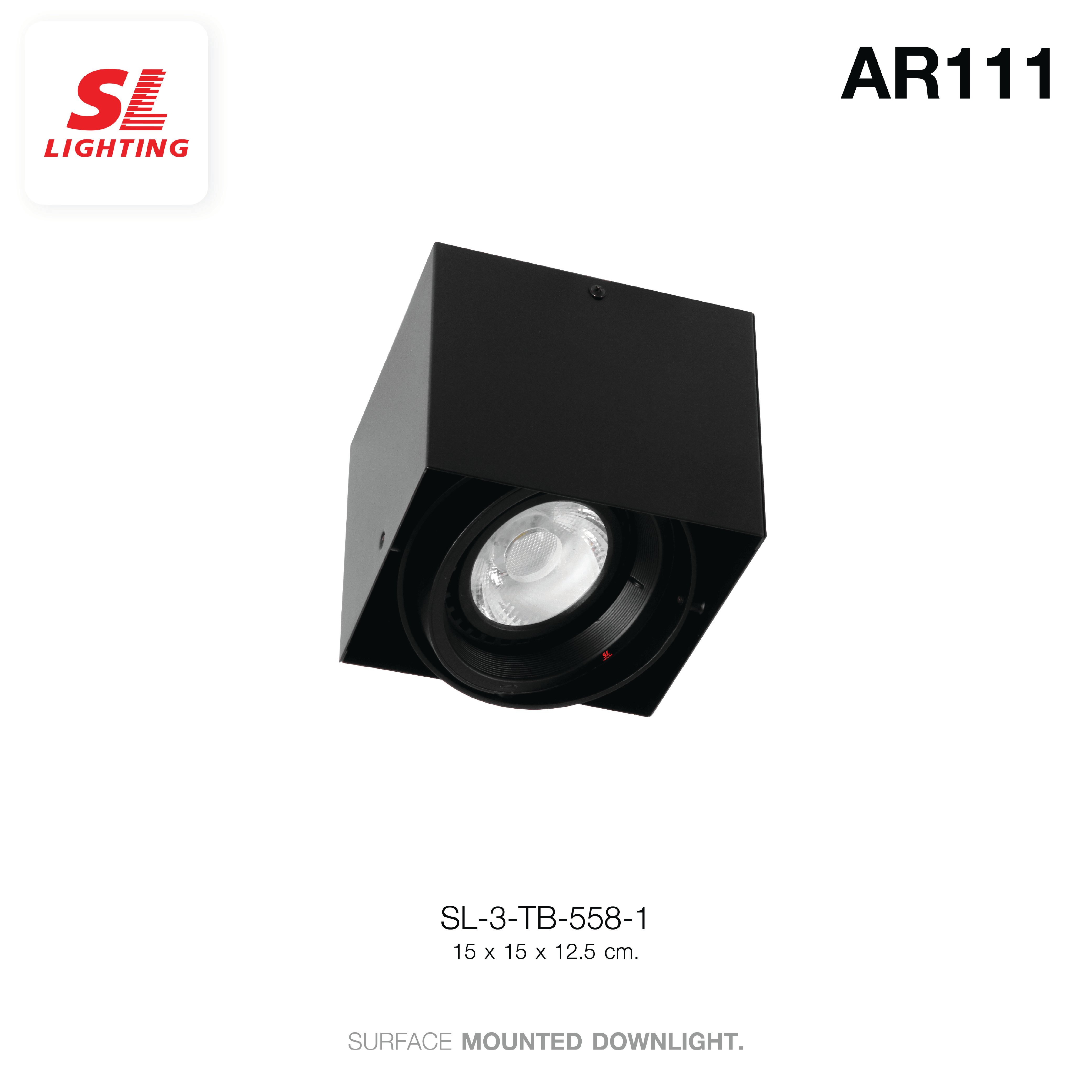 ดาวน์ไลท์ SL LIGHTING 558-1 สี่เหลี่ยม AR111 G53 สีดำ 1-SOCKET
