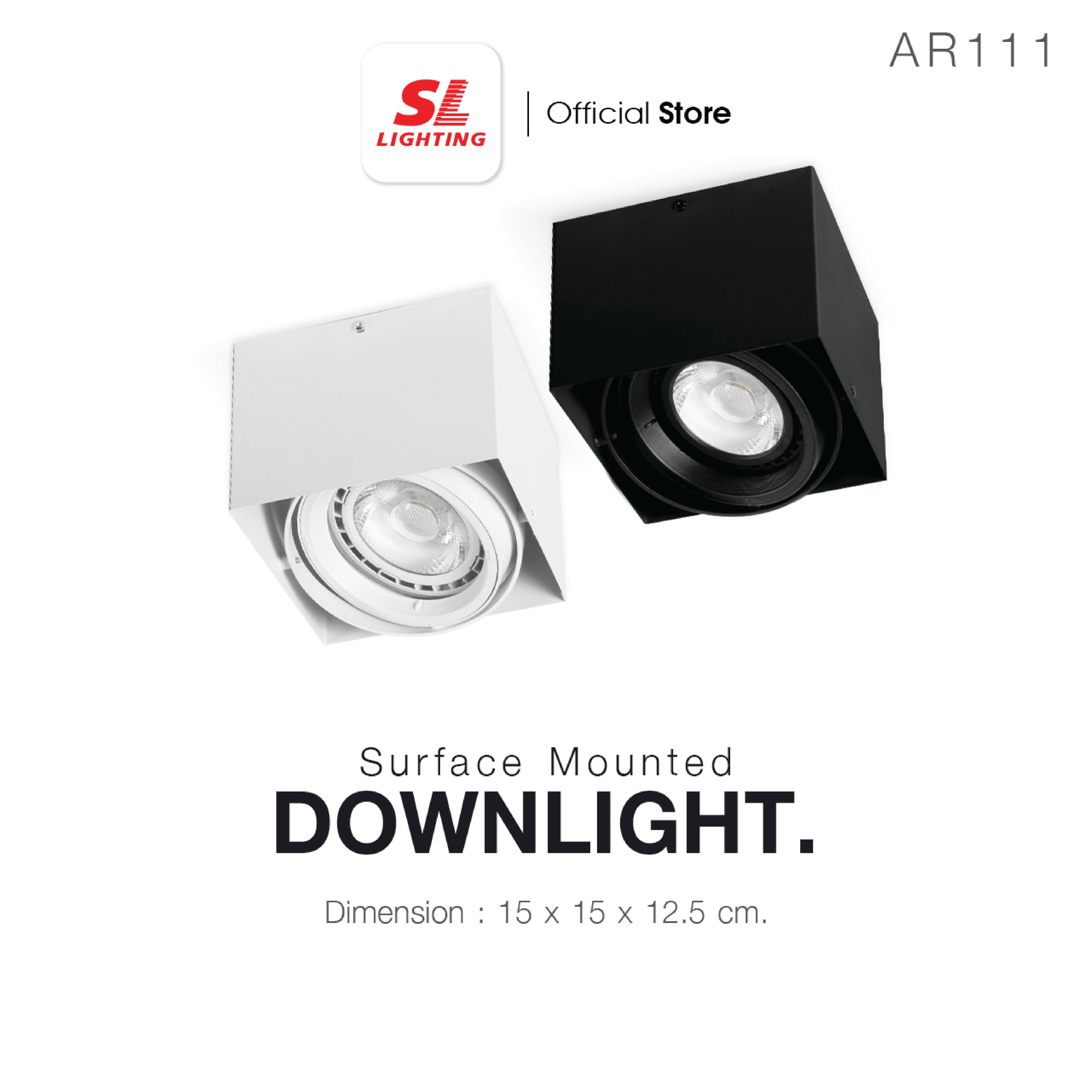 ดาวน์ไลท์ SL LIGHTING 558-1 สี่เหลี่ยม AR111 G53 สีดำ 1-SOCKET