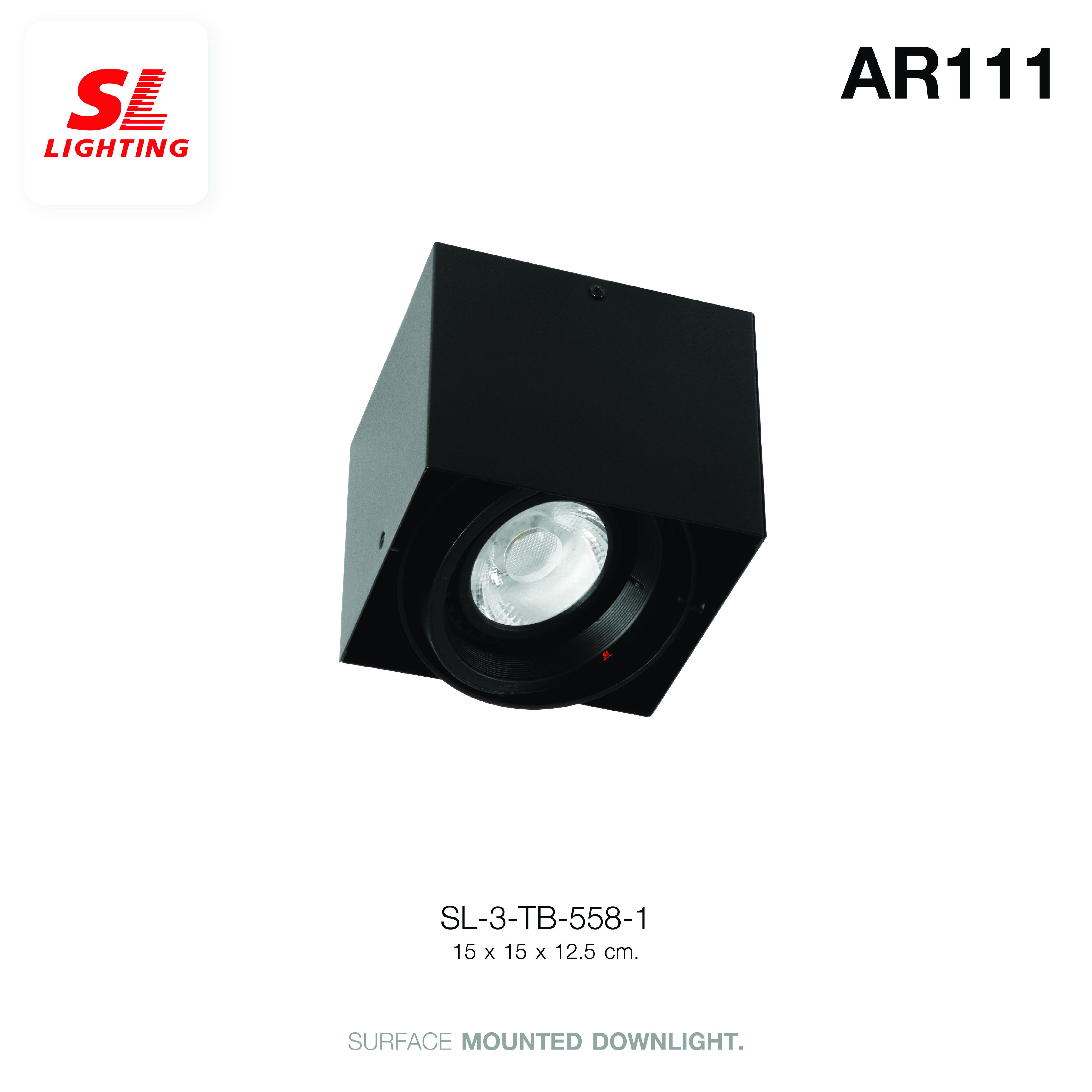 ดาวน์ไลท์ SL LIGHTING 558-1 สี่เหลี่ยม AR111 G53 สีดำ 1-SOCKET_3