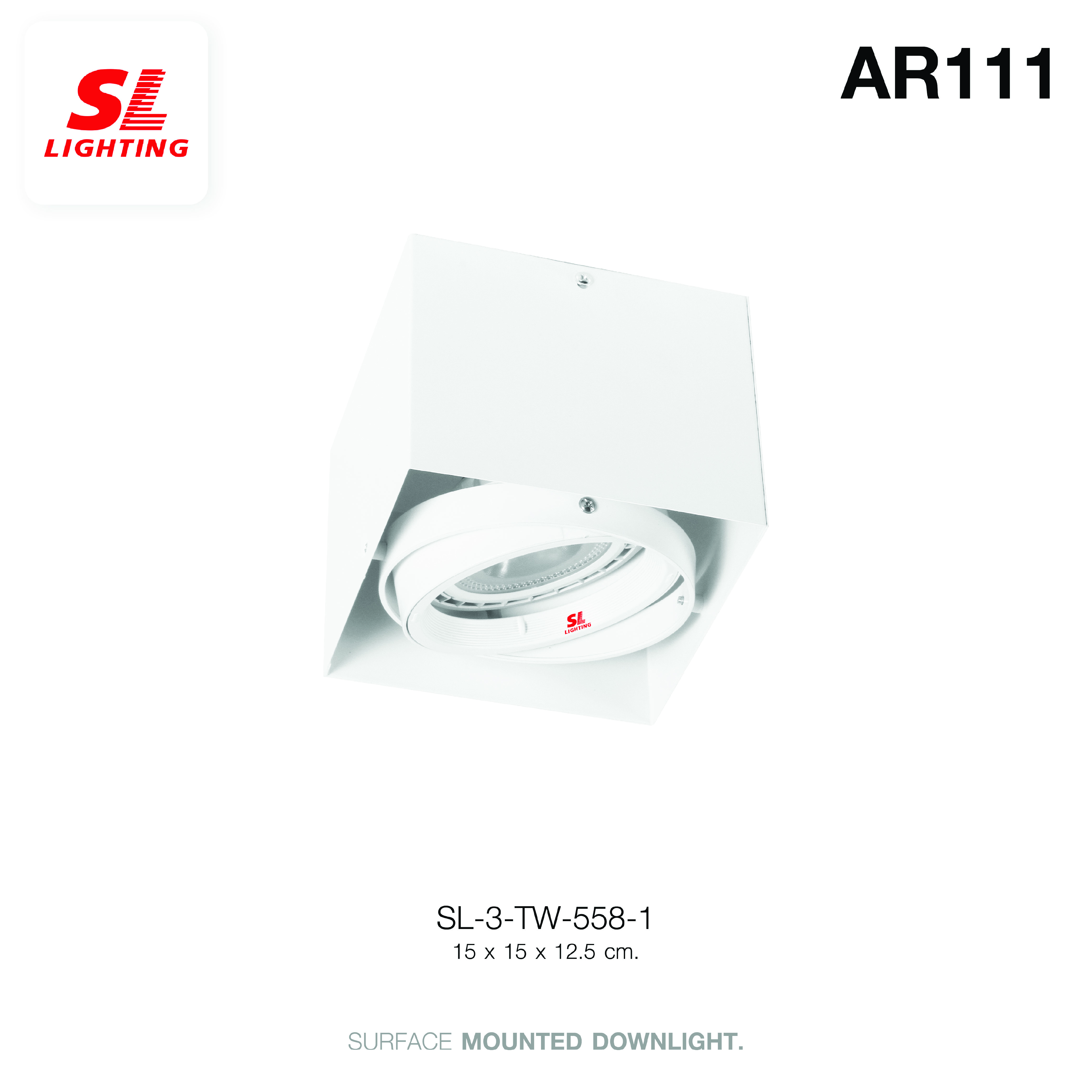 ดาวน์ไลท์ SL LIGHTING 558-1 สี่เหลี่ยม AR111 G53 สีขาว 1-SOCKET_3