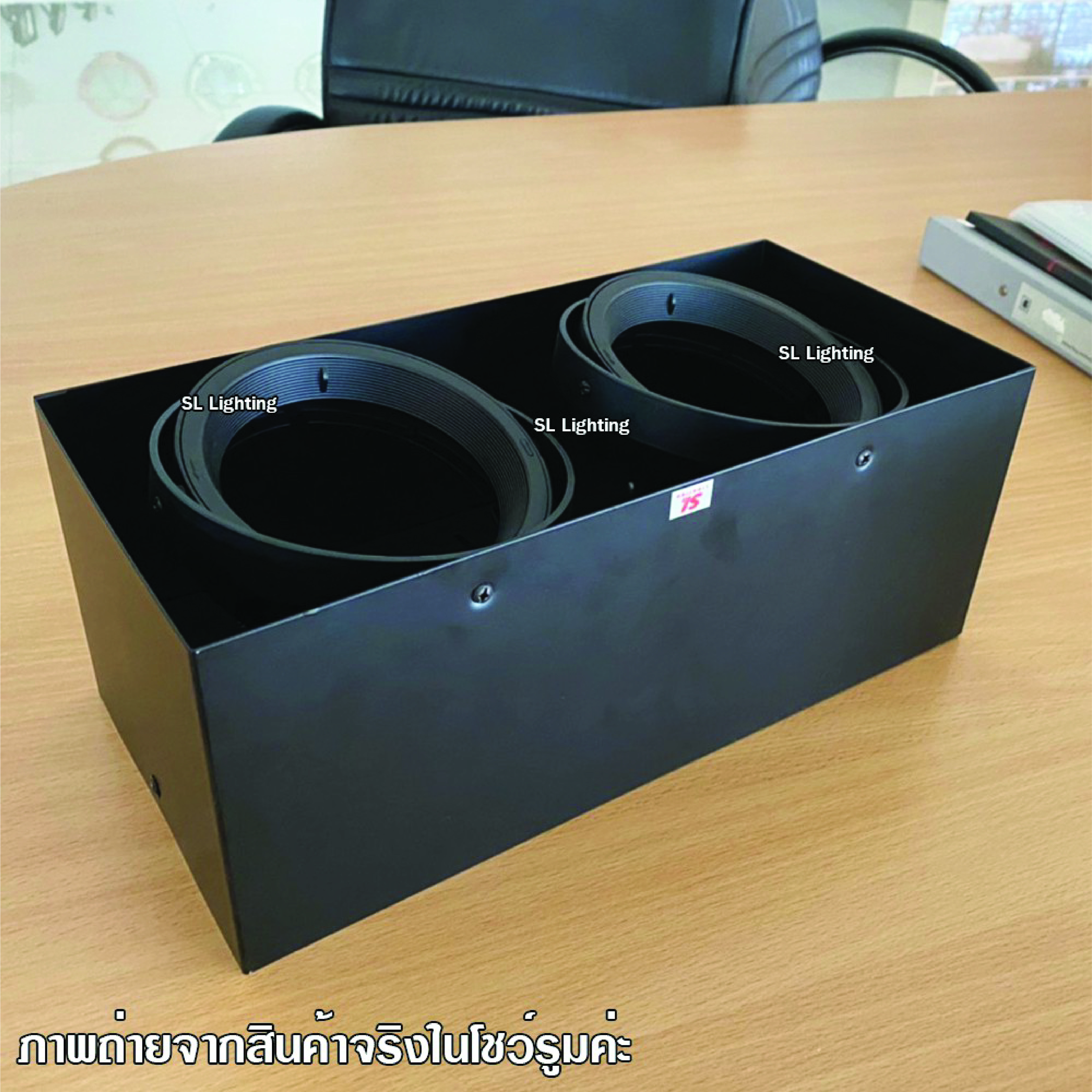 ดาวน์ไลท์ SL LIGHTING 558-2 สี่เหลี่ยม AR111 G53 สีดำ 2-SOCKET_2
