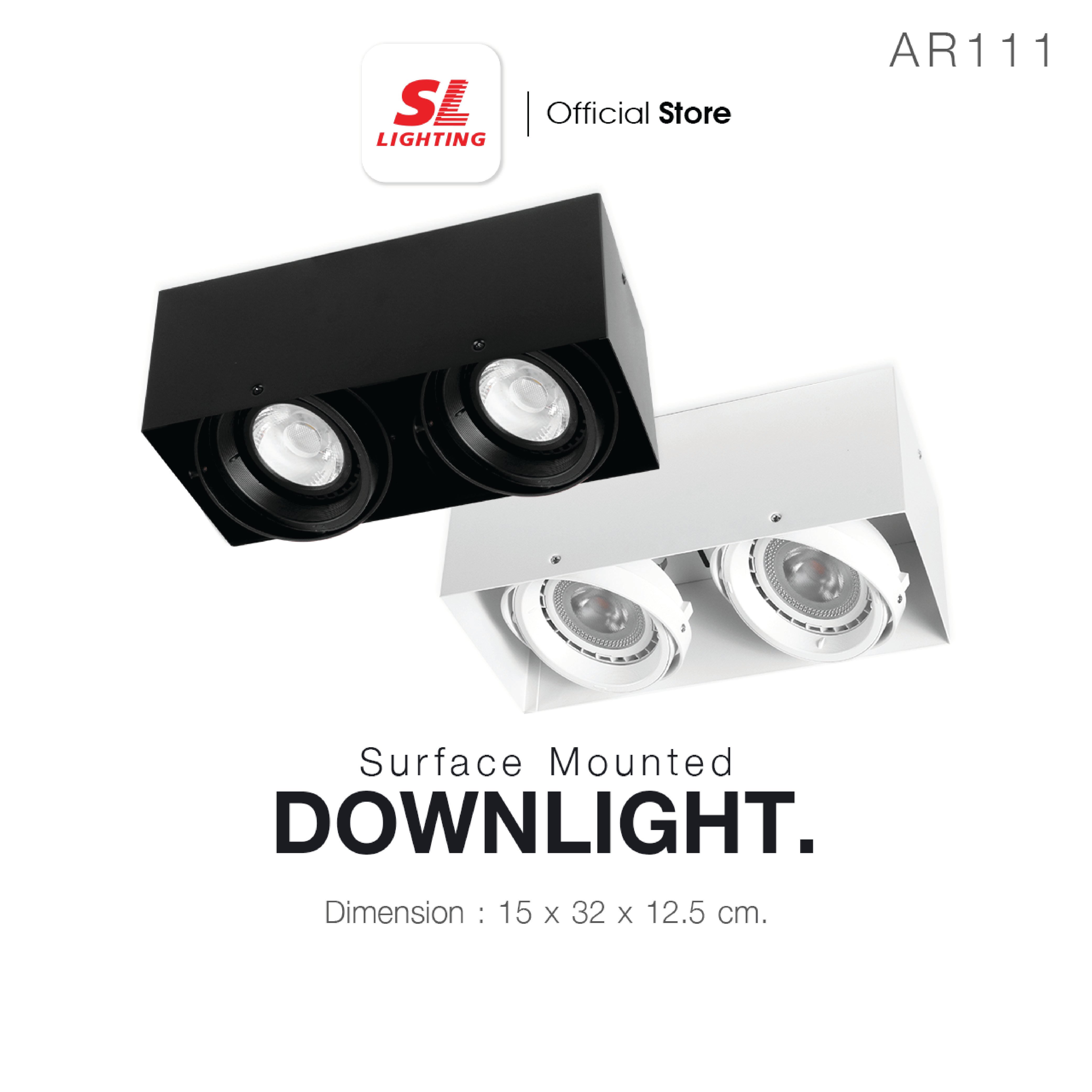 ดาวน์ไลท์ SL LIGHTING 558-2 สี่เหลี่ยม AR111 G53 สีดำ 2-SOCKET_1