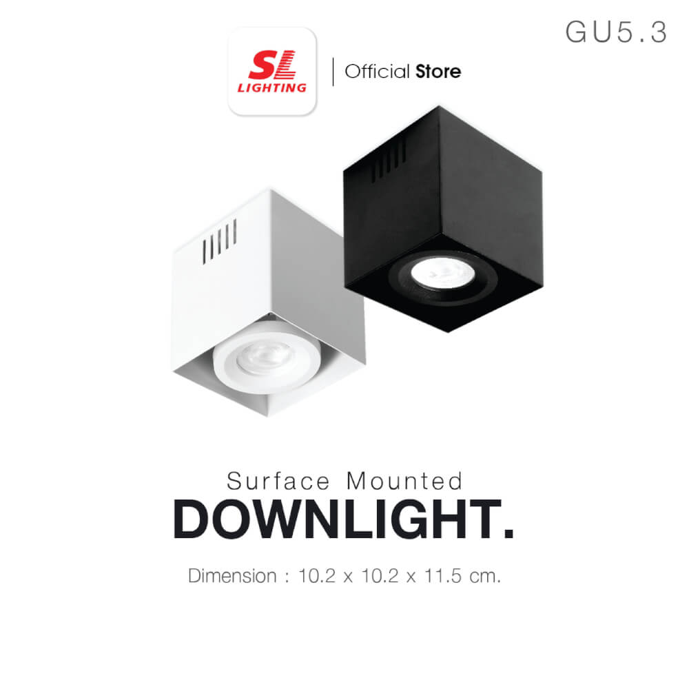 ดาวน์ไลท์ SL LIGHTING 570-1 สี่เหลี่ยม GU5.3 สีขาว