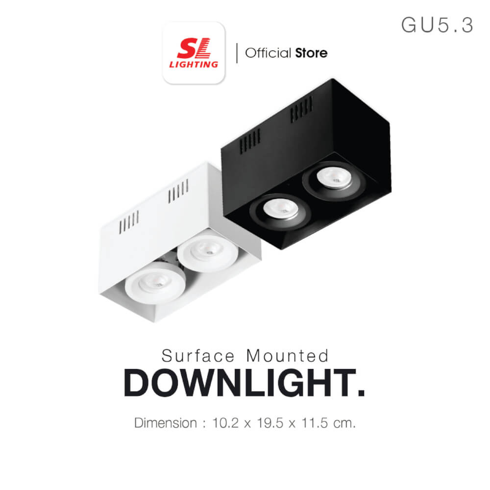 ดาวน์ไลท์ SL LIGHTING 570-2 สี่เหลี่ยม GU5.3 สีขาว