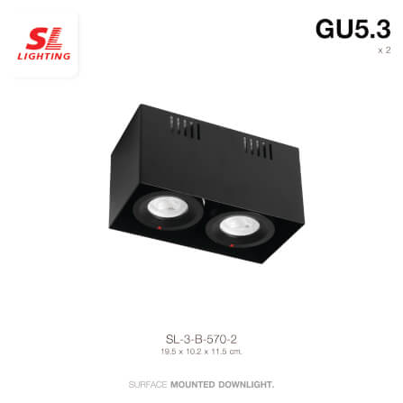 ดาวน์ไลท์ SL LIGHTING 570-2 สี่เหลี่ยม GU5.3 สีดำ_1