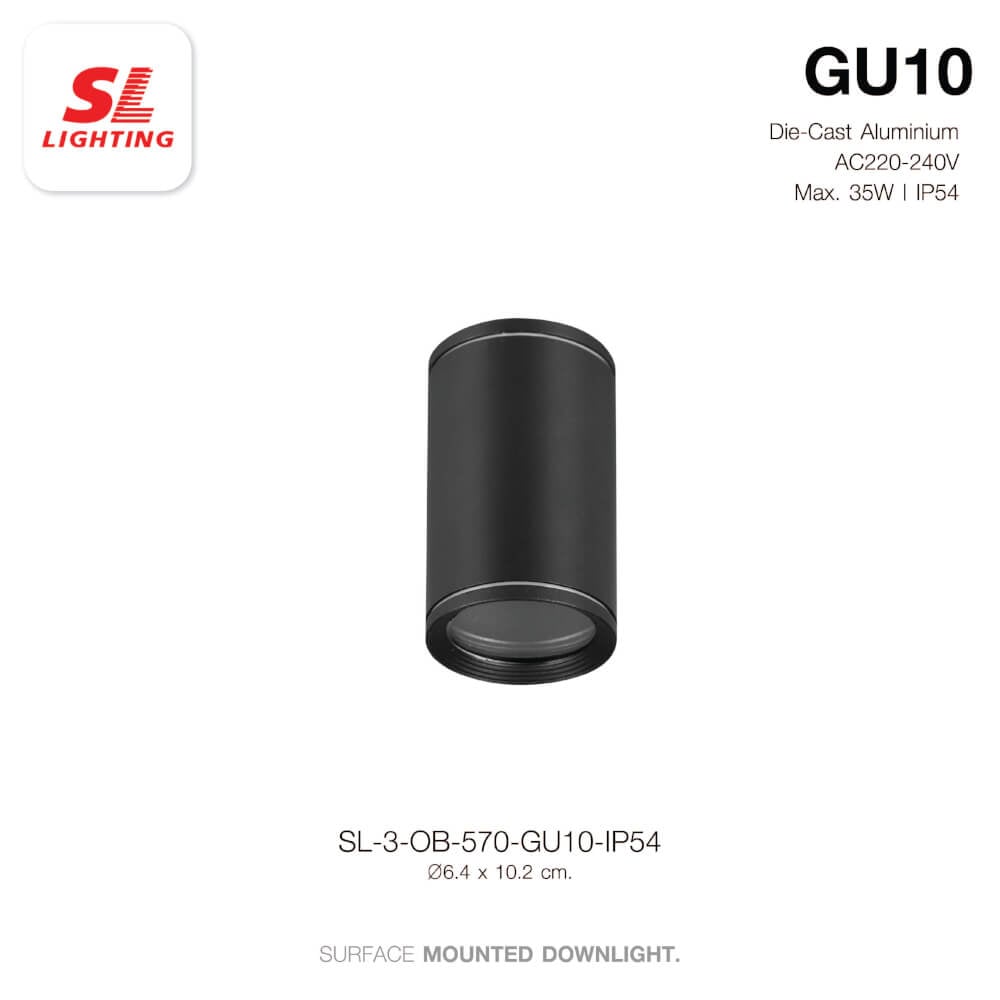 ดาวน์ไลท์ SL LIGHTING 570 กลม GU10 สีดำ