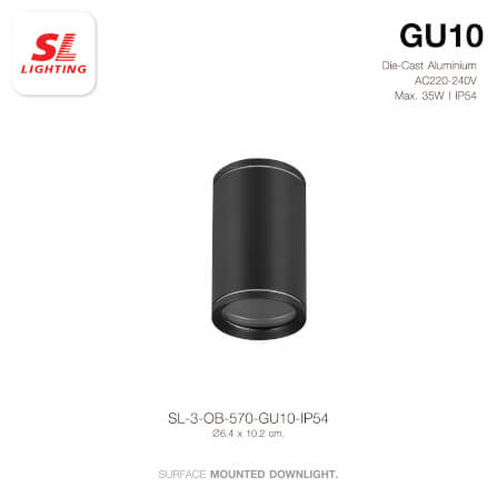 ดาวน์ไลท์ SL LIGHTING 570 กลม GU10 สีดำ_1