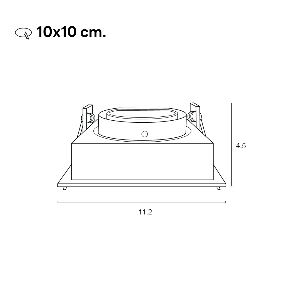 ดาวน์ไลท์ SL LIGHTING 571-1 ทรงสี่เหลี่ยม สีดำ